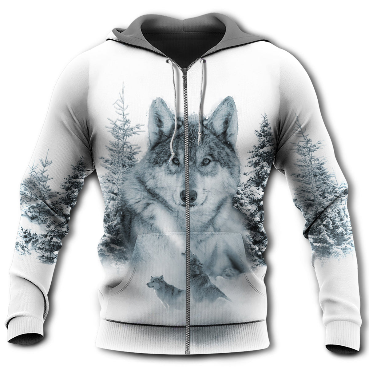 Native Culture Wolf Snow Hoodie For Heritage Events Weekend Outings And Comfortable Streetwear
