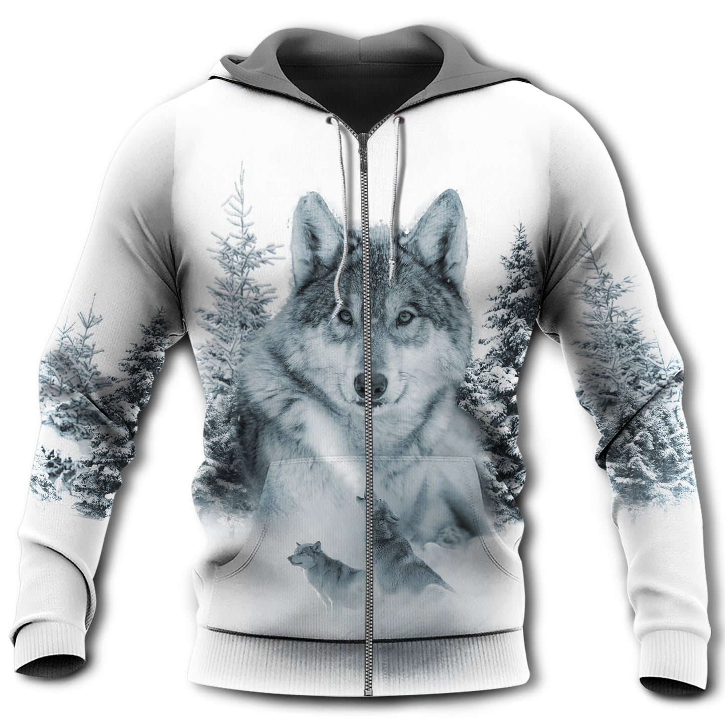 Native Culture Wolf Snow Hoodie For Heritage Events Weekend Outings And Comfortable Streetwear