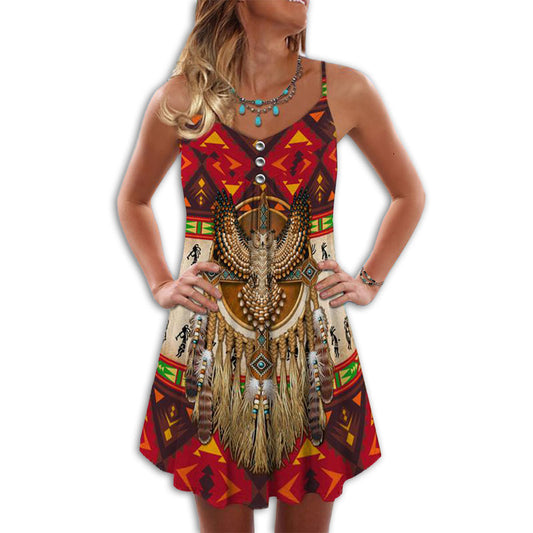 Native Owls Summer Vibes Pattern - Summer Dress - Owls Matrix LTD