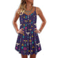 Native Purple V-Neck Sleeveless Cami Dress For Parties And Relaxed Everyday Styling