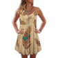 Native Peaceful Feather V-Neck Sleeveless Cami Dress For Parties And Relaxed Everyday Styling
