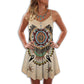 Native Peaceful Old V-Neck Sleeveless Cami Dress For Weekend Travel And Expressive Casual Fashion