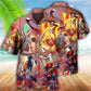 Bohemian People Peace Excited Hawaiian Shirt Pattern Detail For Vacation Travel And Daily Wear