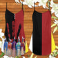 Native People Together V-Neck Sleeveless Cami Dress For Weekend Travel And Expressive Casual Fashion