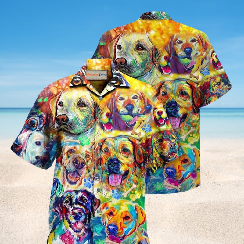 Labrador Retriever Love And Wet Noses Hawaiian Shirt For Summer Vacation Beach Travel And Relaxed Casual Wear