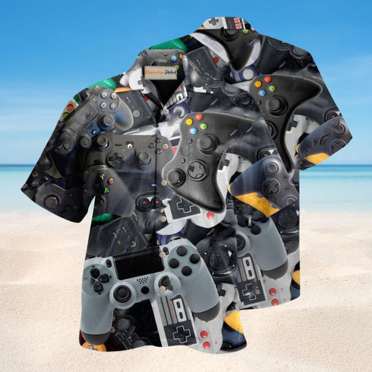 Video Game Controller Challenge Hawaiian Shirt For Summer Vacation Beach Travel And Relaxed Casual Wear