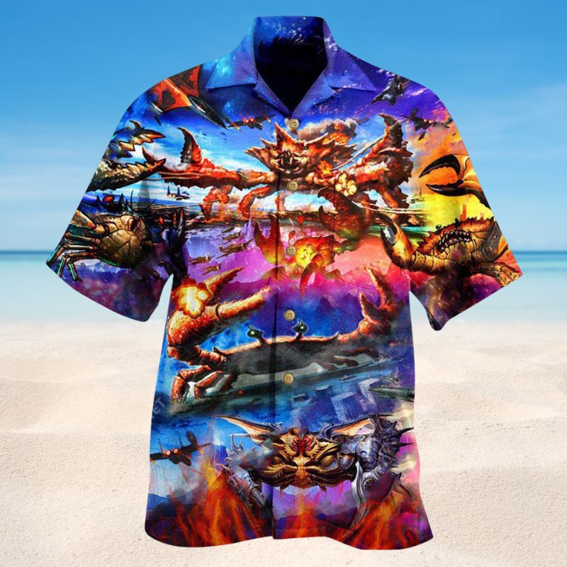 King Of Crab War Hawaiian Shirt For Island Getaways Outdoor Events And Thoughtful Animal Lover Gifts
