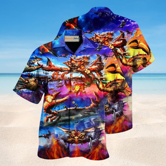 King Of Crab War Hawaiian Shirt For Island Getaways Outdoor Events And Thoughtful Animal Lover Gifts