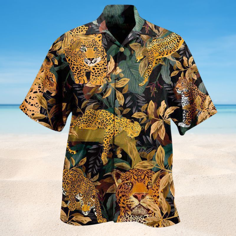 Leopard Natural Print Hawaiian Shirt For Beach Holidays Wildlife Lovers And Distinctive Summer Style