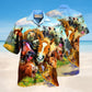 Laughing Horses Hawaiian Shirt For Coastal Adventures Outdoor Gatherings And Casual Warm Weather Wear