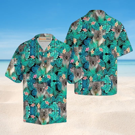 Koala Tropical Hawaiian Shirt For Coastal Adventures Outdoor Gatherings And Casual Warm Weather Wear