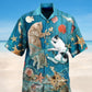 Lazy Cat On The Beach Hawaiian Shirt For Summer Gatherings Island Travel And Comfortable Casual Wear