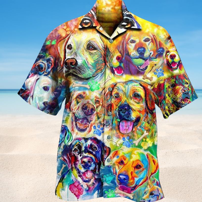 Labrador Retriever Love And Wet Noses Hawaiian Shirt For Summer Vacation Beach Travel And Relaxed Casual Wear