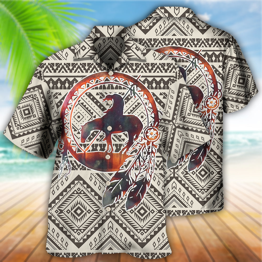 Bohemian Peace Feather Hawaiian Shirt Design View For Resort Travel And Thoughtful Gifting