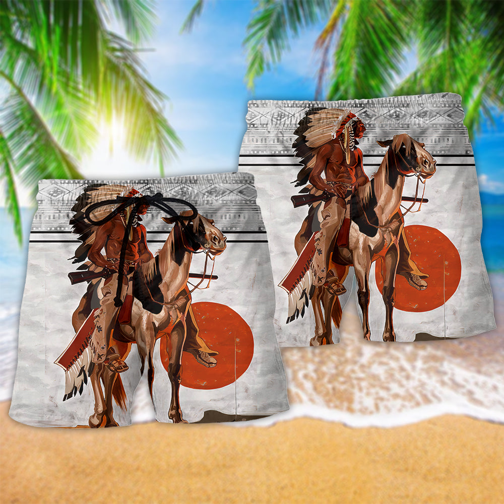 Native Style Love Peace Hawaiian Print Beach Shorts For Warm Weather Trips And Everyday Use