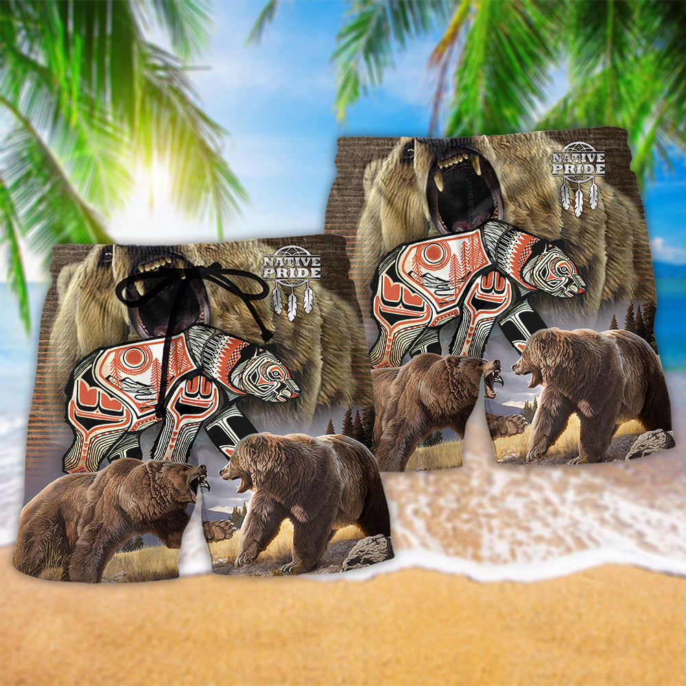 Nature Spirit Peace Classic Brown Beach Shorts Design Detail For Coastal Escapes And Daily Wear
