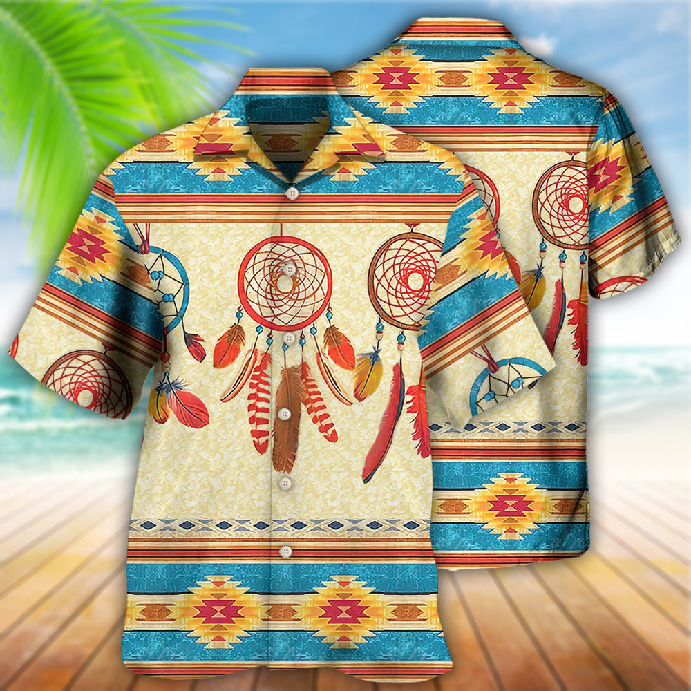 Bohemian Peace Dreamcatcher Hawaiian Shirt Pattern Detail For Vacation Travel And Daily Wear