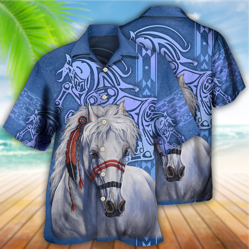 Bohemian Horse Peace Hawaiian Shirt Pattern View For Lightweight Everyday Style