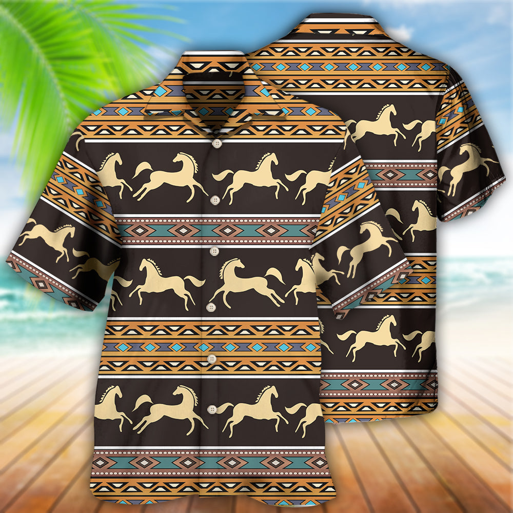 Bohemian Horse Peace Hawaiian Shirt For Resort Getaways And Comfortable Summer Activities