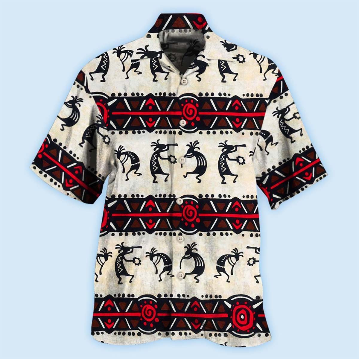 Bohemian Peace Hawaiian Shirt Pattern Detail For Vacation Travel And Daily Wear