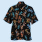Bohemian Black Peace Hawaiian Shirt For Resort Getaways And Comfortable Summer Activities