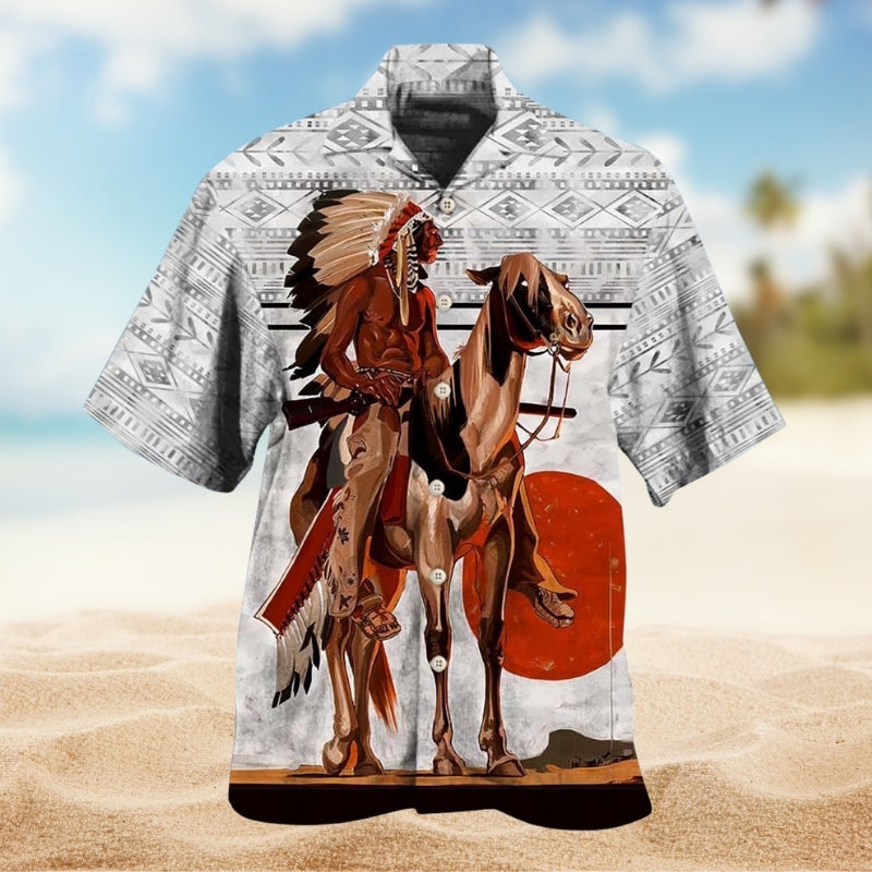 Southwestern Geometric Peace Hawaiian Shirt For Summer Road Trip And Vacation Outfit