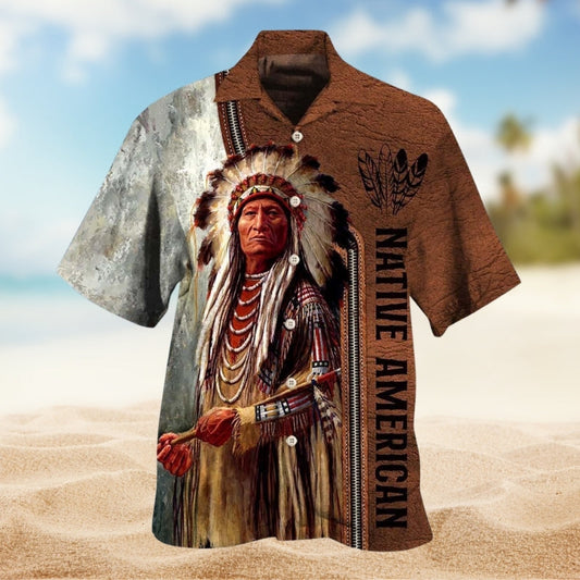 Southwestern Geometric Peace Hawaiian Shirt For Cruise Journey, Beachside Event, And Comfortable Travel Wear