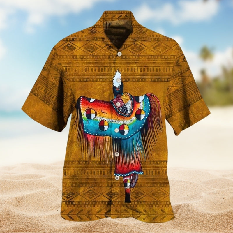 Southwestern Geometric Peace Hawaiian Shirt For Tropical Retreat And Summer Event Style