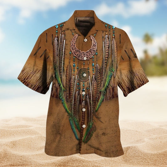 Southwestern Geometric Peace Hawaiian Shirt For Summer Gathering And Easygoing Fashion