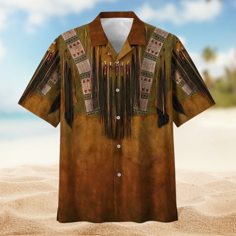 Southwestern Geometric Peace Hawaiian Shirt For Summer Gathering And Casual Outdoor Style