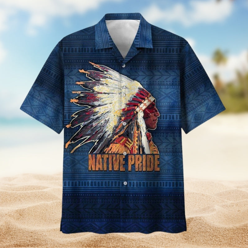 Southwestern Geometric Peace Hawaiian Shirt For Beach Party, Poolside Gathering, And Comfortable Travel Wear