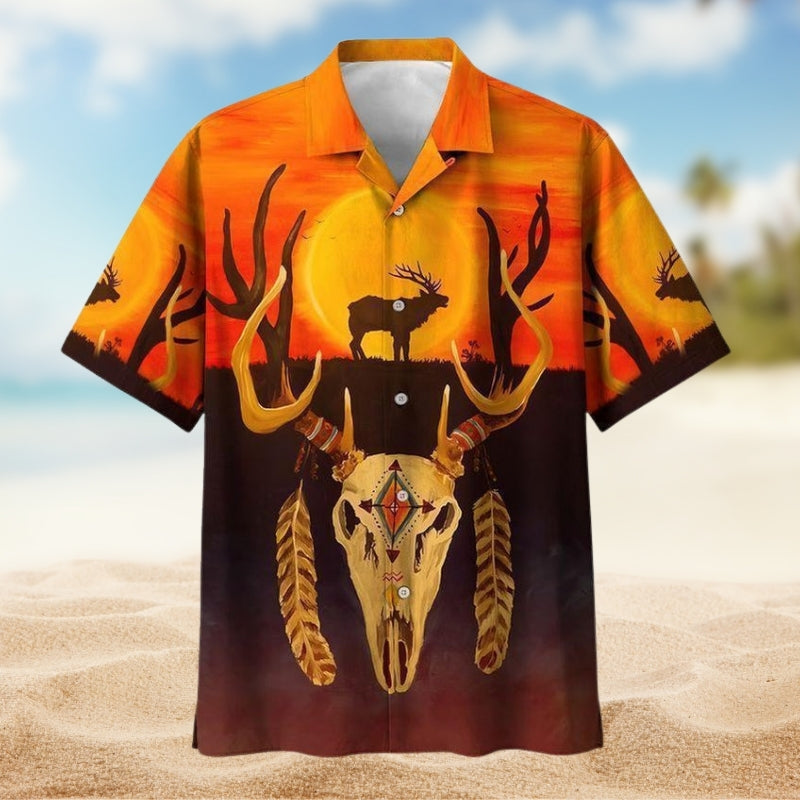 Southwestern Geometric Peace Hawaiian Shirt For Seasonal Celebration, Relaxed Getaway, And Memorable Gifting