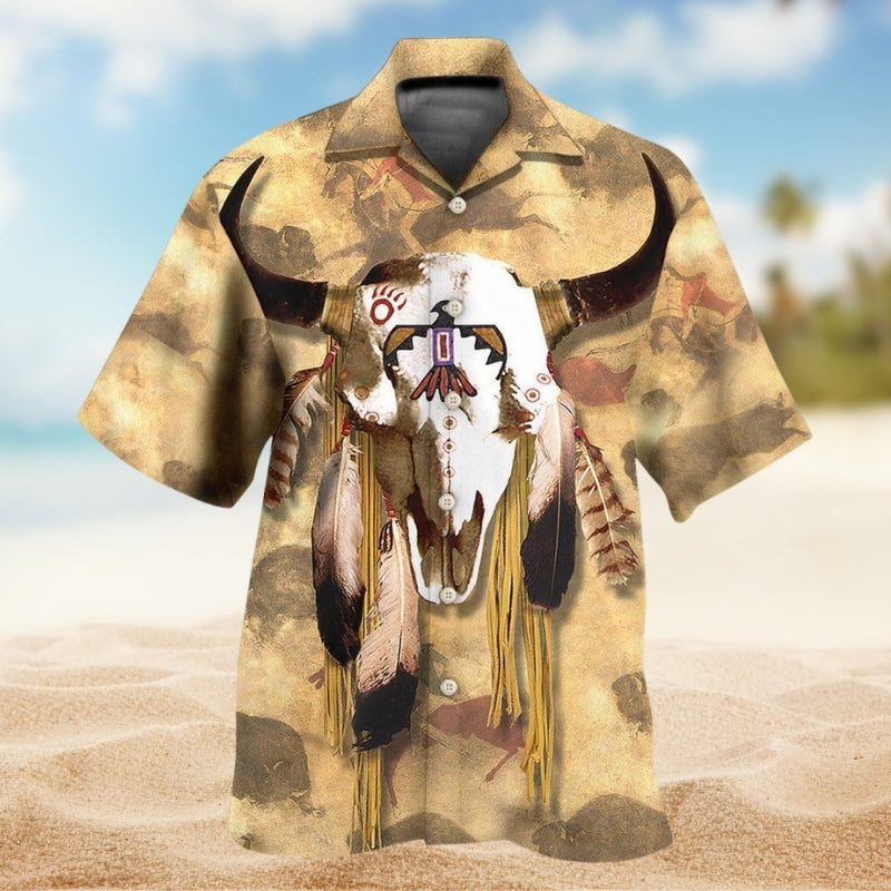 Southwestern Geometric Peace Hawaiian Shirt For Poolside Gathering, Relaxed Getaway, And Comfortable Travel Wear