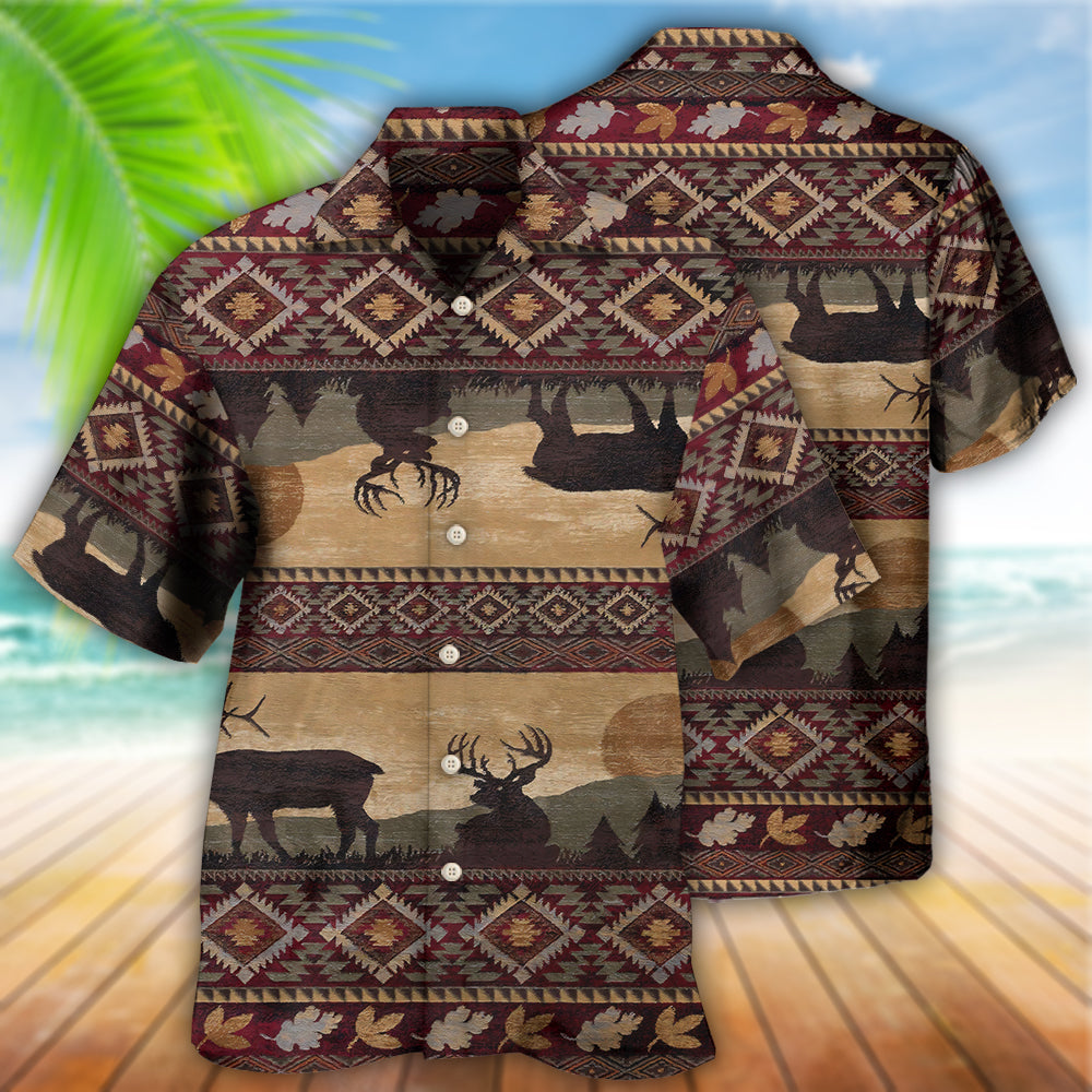 Bohemian Moose Peace Hawaiian Shirt For Summer Vacation And Beach Travel
