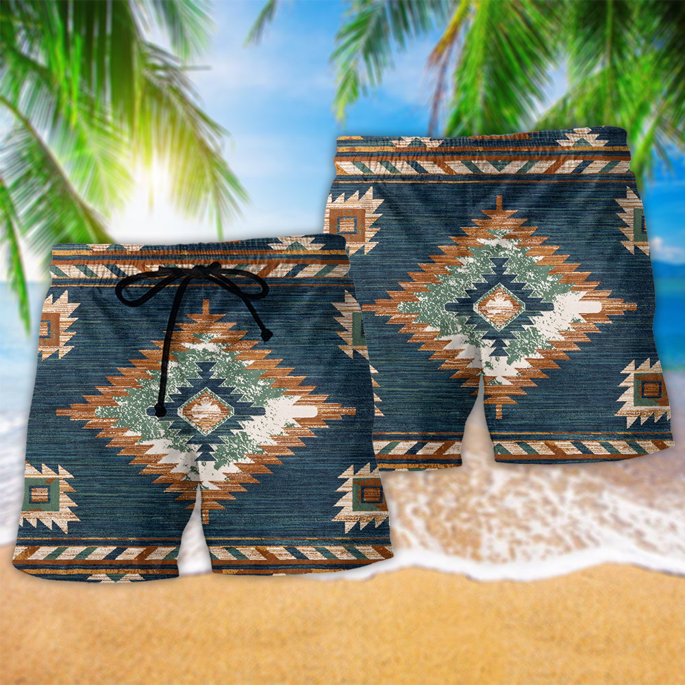 Native Style Love Peace Pattern Beach Shorts For Beach Trips And Relaxed Vacation Styling