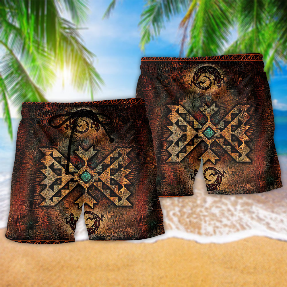 Southwestern Peace Beach Shorts Pattern Detail For Poolside Fun And Weekend Casual Style