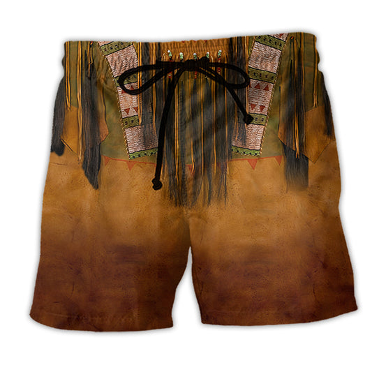 Nature Spirit Peace Vintage Beach Shorts Design Detail For Resort And Beach Day Style