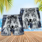 Southwestern Peace Wolf Beach Shorts Pattern Detail For Outdoor Activities And Bright Summer Outfits