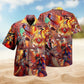 Tropical Fishing Adventure Graphic Hawaiian Shirt Front Pattern View For Casual Outings