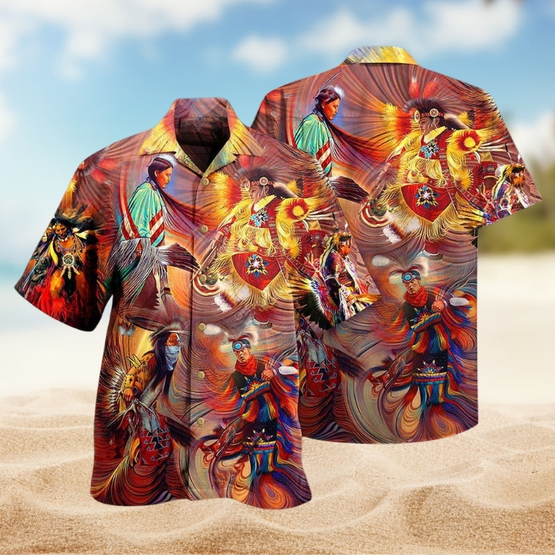 Tropical Fishing Adventure Graphic Hawaiian Shirt Front Pattern View For Casual Outings