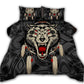 Black And White Native Wolf Bedding Cover For Nature Bedroom Decor