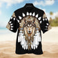 Native Wolf Hawaiian Shirt For Animal Lovers, Beach Travel, And Casual Summer Style