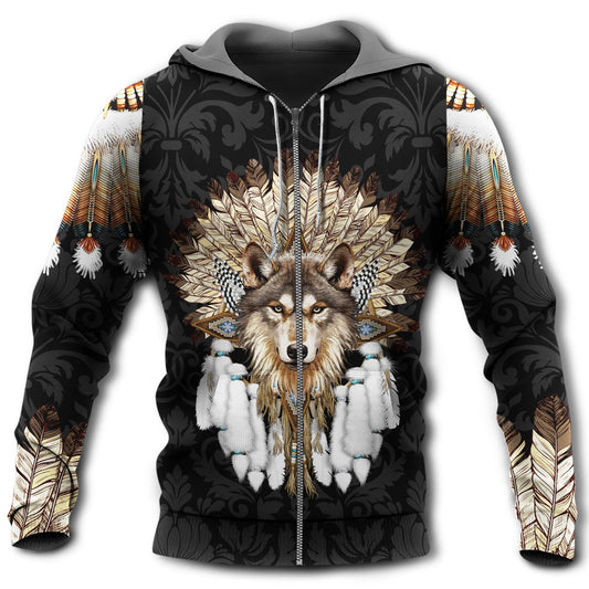 Native Wolf Listen Wind Hoodie For Cultural Appreciation Events Casual Wear And Thoughtful Gifting