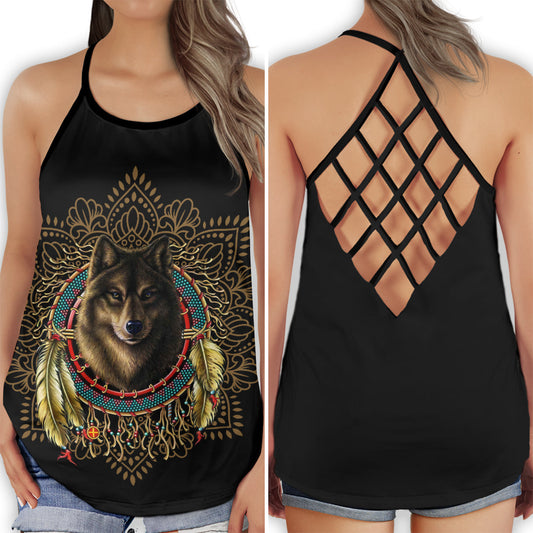 Wolf Dreamcatcher Dark Spirit Hollow Tank Top For Workouts Festivals And Bold Style
