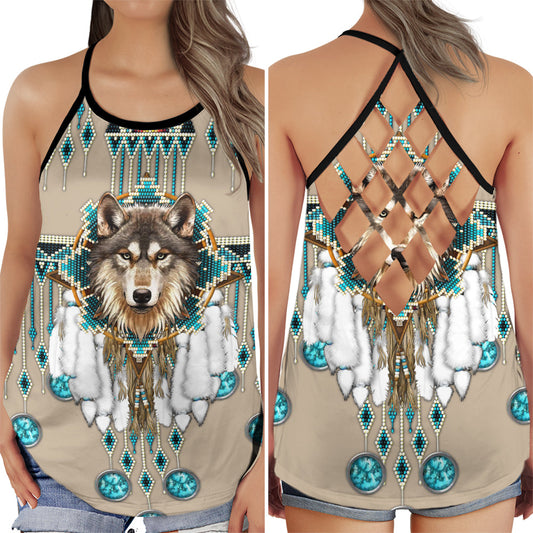 Wolf Dreamer Classic Spirit Hollow Tank Top For Yoga Workouts And Festival Wear