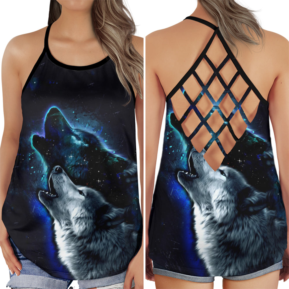 Wolf Moon Love Night Hollow Tank Top For Yoga Workouts And Festival Wear