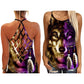 Purple Wolf Mystic Spirit Hollow Tank Top For Yoga Workouts And Festival Wear