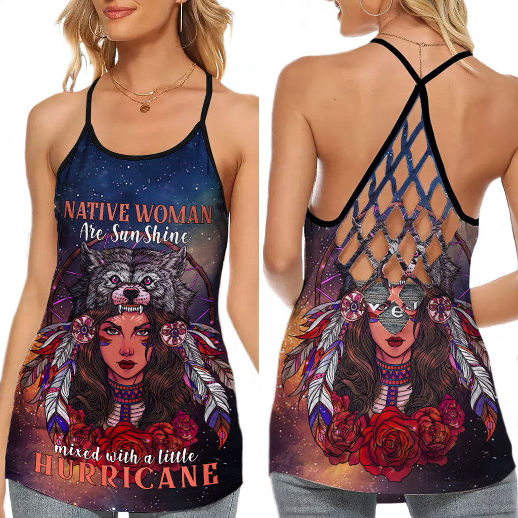 Native Women Are Sunshine And Roses Hollow Tank Top For Yoga Workouts And Casual Wear