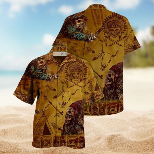 American Native Spirit Nation Hawaiian Shirt For Patriotic Events, Summer Travel, And Casual Outdoor Wear