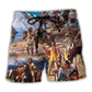 Native American USA Flag Independence Day Beach Shorts Pattern View For Vacation Travel And Outdoor Fun